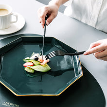 Lade das Bild in den Galerie-Viewer, 304 Stainless Steel Flatware Sets 4/5Pcs Black and White Stitching Western Tableware Knife, Fork and Spoon