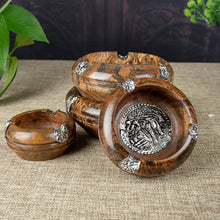 Lade das Bild in den Galerie-Viewer, Ashtray Solid Wood Exotic Thai Wood Carving Thailand Elephant Solid Wood Creative Ashtray