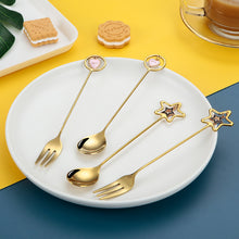Lade das Bild in den Galerie-Viewer, 304 Stainless Steel Flatware Sets Heart-Shaped Coffee Stir Spoon Dessert Spork