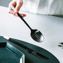 Lade das Bild in den Galerie-Viewer, 304 Stainless Steel Flatware Sets 4/5Pcs Black and White Stitching Western Tableware Knife, Fork and Spoon