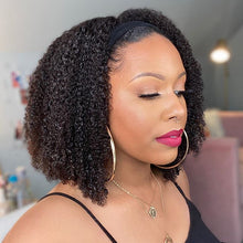 Load image into Gallery viewer, Women Wig African Headband Black Small Curly Hair Sports Afro W103