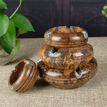 Lade das Bild in den Galerie-Viewer, Ashtray Solid Wood Exotic Thai Wood Carving Thailand Elephant Solid Wood Creative Ashtray