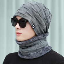 Lade das Bild in den Galerie-Viewer, Warm Winter Knit Beanie Hats Gloves Scarf Suit Men's Autumn and Winter Fleece-Lined Thickened Cold Protection Unisex