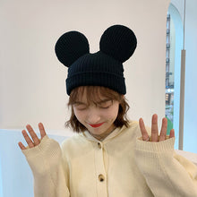 Lade das Bild in den Galerie-Viewer, Warm Winter Knit Beanie Hats Korean Cute Mickey Head Net Red Men and Women Unisex