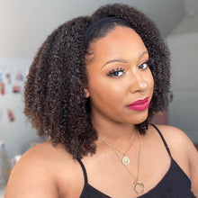 Load image into Gallery viewer, Women Wig African Headband Black Small Curly Hair Sports Afro W103