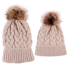 Lade das Bild in den Galerie-Viewer, Warm Winter Knit Beanie Hats Pullover Spot Autumn Fur Ball Woolen Cap Unisex