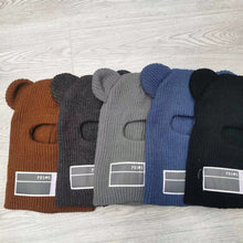 Lade das Bild in den Galerie-Viewer, Warm Winter Knit Beanie Hats Korean Style Wool Outdoor Ski Windproof Scarf Unisex