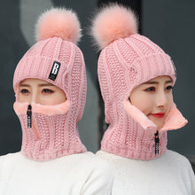 Lade das Bild in den Galerie-Viewer, Warm Winter Knit Beanie Hats Women's Warm Korean Fashion Velvet Cold Protection Scarf Unisex