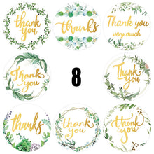 Load image into Gallery viewer, 3x500pcs Xmas Christmas Stickers Decoration Roll Labels 8 Kinds of Flower Bronzing Thank You Thank You