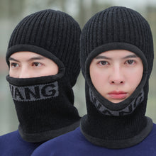Lade das Bild in den Galerie-Viewer, Warm Winter Knit Beanie Hats Scarf One-Piece Men's Fleece Thickened Warm Wool One-Piece Cycling Face Care Cold-Proof Cotton Unisex