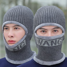 Lade das Bild in den Galerie-Viewer, Warm Winter Knit Beanie Hats Scarf One-Piece Men's Fleece Thickened Warm Wool One-Piece Cycling Face Care Cold-Proof Cotton Unisex
