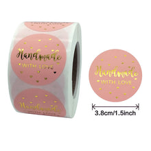 Load image into Gallery viewer, 2x500pcs Christmas Xmas Roll Pack Pink and Bronze Wedding Olive Branch Peace Thank You Gift Label Sticker tape