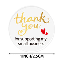 Load image into Gallery viewer, 2x500pcs Xmas Christmas Stickers Roll Label Transparent Face Stamping Thank You for Business