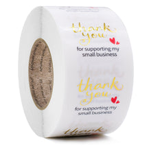 Load image into Gallery viewer, 2x500pcs Xmas Christmas Stickers Roll Label Transparent Face Stamping Thank You for Business