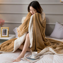 Lade das Bild in den Galerie-Viewer, Autumn and Winter Double-Layer Thickened Warm Berber Fleece Blanket Milk Fiber Cover Blanket Blanket Flannel