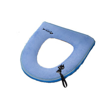 Load image into Gallery viewer, 3pcs Toilet Seat Cover Pads Embroidered Kitten Zipper Washable Paste Universal
