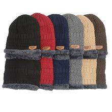 Lade das Bild in den Galerie-Viewer, Warm Winter Knit Beanie Hats Wool Cover Neck Two-Piece Fleece-Lined Riding Windproof Pullover Unisex