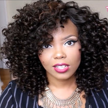 Load image into Gallery viewer, Women Wig African Small Curly Hair Split Mixed Color Black Hand Curly Hair W104