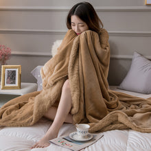 Lade das Bild in den Galerie-Viewer, Autumn and Winter Double-Layer Thickened Warm Berber Fleece Blanket Milk Fiber Cover Blanket Blanket Flannel