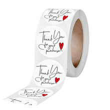 Load image into Gallery viewer, 2x500pcs Xmas Christmas Stickers Roll Label White Dark Blue Thank You Your Purchase Love Heart