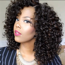 Load image into Gallery viewer, Women Wig African Small Curly Hair Split Mixed Color Black Hand Curly Hair W104