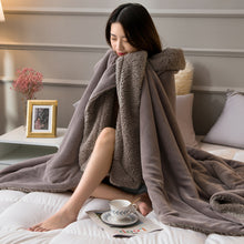 Lade das Bild in den Galerie-Viewer, Autumn and Winter Double-Layer Thickened Warm Berber Fleece Blanket Milk Fiber Cover Blanket Blanket Flannel