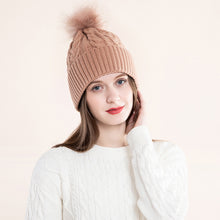 Lade das Bild in den Galerie-Viewer, Warm Winter Knit Beanie Hats Foreign Trade European and American Solid Color Twisted Hat for Women Unisex