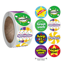 Load image into Gallery viewer, 3x500pcs Xmas Christmas Stickers Roll Labels School Season Stationery Encouragement Reward Top Notch Well Done