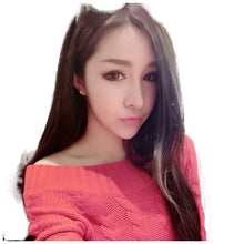 Load image into Gallery viewer, Women Wig Center-Parted Bangs Solid Color Long Straight Hair Realistic W216