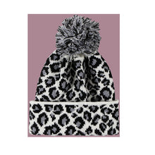 Lade das Bild in den Galerie-Viewer, Warm Winter Knit Beanie Hats Women's Leopard Hat Korean-Style Fashion Face-Looking Small Unisex