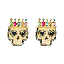 Lade das Bild in den Galerie-Viewer, 2x Halloween Xmas Christmas Gifts Decoration Exaggerated and Personalized Alloy Rhinestone Earrings Female