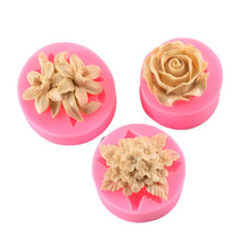 Load image into Gallery viewer, 2PCS 3D Lilac Rose Lily Fondant Silicone Molds for Home Homemade Soap Aromatherapy Candle Cake Decoration