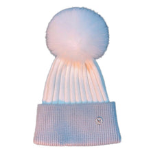 Load image into Gallery viewer, Warm Winter Knit Beanie Hats Japanese Custom Women Autumn and Winter Wild Fox Fur Ball Cute Unisex