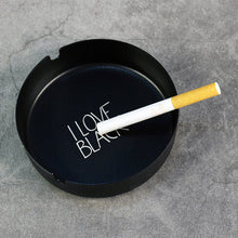 Lade das Bild in den Galerie-Viewer, Ashtray 10cm round Black Frosted Metal Stainless Steel Advertising Ashtray