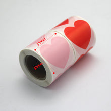 Load image into Gallery viewer, 2x500pcs Christmas Xmas Red Pink Heart Shaped Love Set Valentine's Day Gift Stickers tape