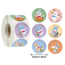 Load image into Gallery viewer, 3x500pcs Xmas Christmas Stickers Roll Label 6 Figure Rabbit Eggs Happy Easter Day Gift Not Glue