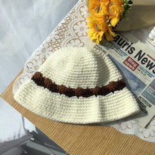 Lade das Bild in den Galerie-Viewer, Warm Winter Knit Beanie Hats Internet Influencer Yarn Fisherman Contrast Color Crocheted Japanese Style Unisex