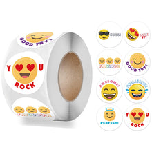 Load image into Gallery viewer, 3x500pcs Xmas Christmas Stickers Roll Label 8 Kinds of Cute Smiley Face Reward Encourage Children Inspirational Stationery