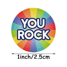 Load image into Gallery viewer, 3x500pcs Xmas Christmas Stickers Roll Label 8 Kinds of Colorful You Rock Encourage Children's Inspirational Stationery