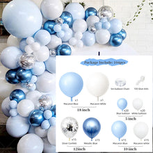 Load image into Gallery viewer, 104PCs Blue Theme Macaron Rubber Balloons Birthday Party Wedding Decoration