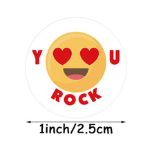 Load image into Gallery viewer, 3x500pcs Xmas Christmas Stickers Roll Label 8 Kinds of Cute Smiley Face Reward Encourage Children Inspirational Stationery