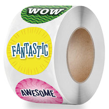 Load image into Gallery viewer, 3x500pcs Xmas Christmas Stickers Roll Label 8 Kinds of Colorful You Rock Encourage Children's Inspirational Stationery