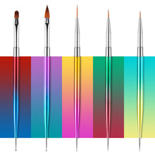 Lade das Bild in den Galerie-Viewer, Nail Art Sculpture Pen 5PCs Gradient Rod Nail Polish Carving Brush Dotting Tools