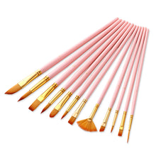 Load image into Gallery viewer, 12-Piece  Nylon Wool Set Blue Rod Fan-Shaped Watercolor Pen Set Art