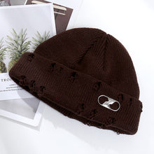 Lade das Bild in den Galerie-Viewer, Warm Winter Knit Beanie Hats Korean Fashion Ring Pin Hip Hop Wool Men and Women Unisex