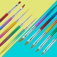 Lade das Bild in den Galerie-Viewer, Nail Art Sculpture Pen 5PCs Gradient Rod Nail Polish Carving Brush Dotting Tools