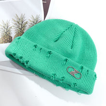 Lade das Bild in den Galerie-Viewer, Warm Winter Knit Beanie Hats Korean Fashion Ring Pin Hip Hop Wool Men and Women Unisex
