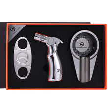 Load image into Gallery viewer, Ashtray Torch Lighter Metal Ceramic Stainless Steel Cigar Cutter Ashtray