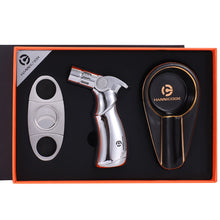 Load image into Gallery viewer, Ashtray Torch Lighter Metal Ceramic Stainless Steel Cigar Cutter Ashtray