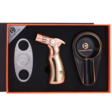Load image into Gallery viewer, Ashtray Torch Lighter Metal Ceramic Stainless Steel Cigar Cutter Ashtray